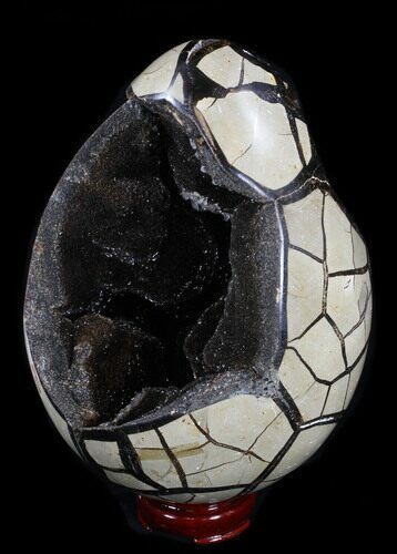Septarian Dragon Egg Geode - Crystal Filled #38408